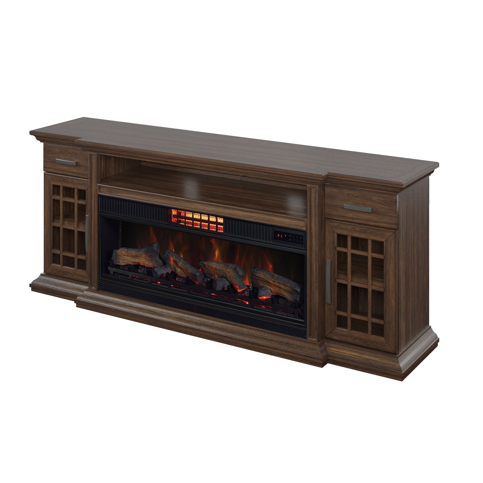 Everett TV Console with Classicflame Coolglow 2-In-1 Electric Fireplace and Fan