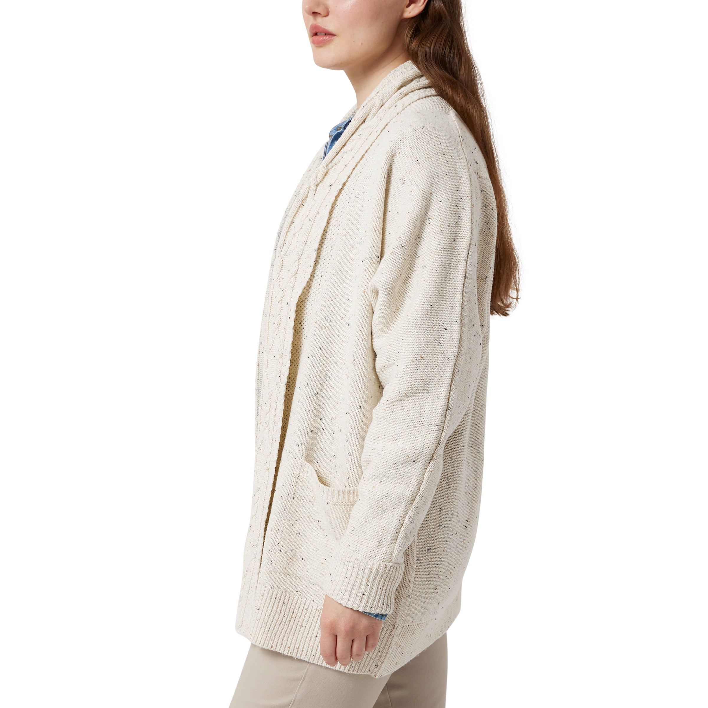 Ladies' Cable Neck Cardigan