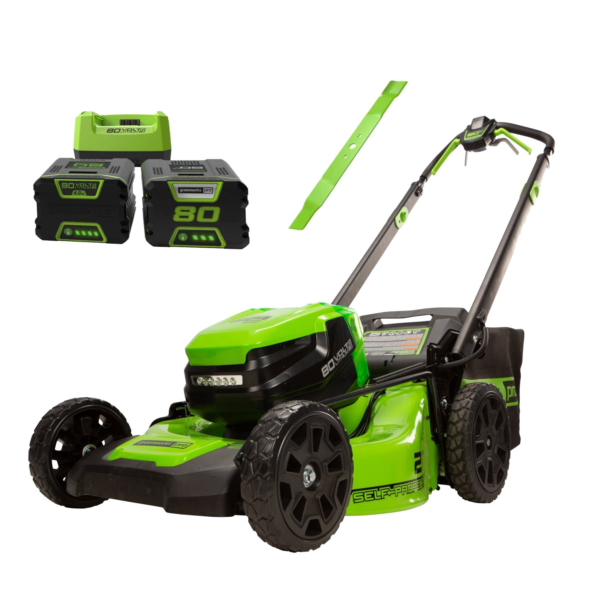 Greenworks 80V 21” Self-Propelled Mower 2ah & 4ah Battery, Rapid Charger Image